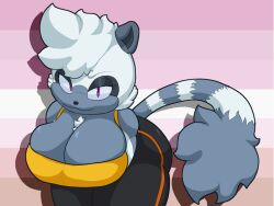 arms_under_breasts bending_forward breasts_focus clothed female female_only idw_comics idw_publishing lemur looking_at_viewer mobian_(species) sega sonic_(series) sonic_the_hedgehog_(comics) sonic_the_hedgehog_(idw) sonic_the_hedgehog_(series) tangle_the_lemur tascom