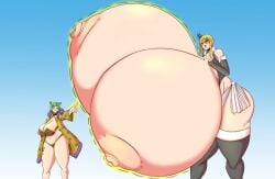 2girls ass_bigger_than_body ass_bigger_than_head big_ass big_breasts bikini blonde_hair blush brandish_mew breast_expansion breasts breasts_bigger_than_body breasts_bigger_than_head breasts_bigger_than_torso colossal_breasts dragonicxs enormous_ass enormous_breasts fairy_tail female female_only giant_breasts giantess gigantic_ass gigantic_breasts green_hair growth huge_ass huge_breasts hyper hyper_ass hyper_breasts lucy_heartfilia magic massive_ass massive_breasts mini_giantess short_hair surprised tagme thick_thighs wide_hips