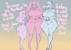 ... 3girls @_@ ass bangs blue_hair book boots breasts curvy dedalo english_text female female_only fire_emblem fire_emblem:_three_houses frown garreg_mach_monastery_uniform grey_hair hilda_valentine_goneril huge_breasts large_ass long_hair looking_at_viewer looking_back lysithea_von_ordelia marianne_von_edmund multiple_girls nintendo pink_hair short_hair text thick_thighs thighhighs thighs twintails very_long_hair voluptuous wide_hips