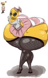 1girls ass_bigger_than_body ass_bigger_than_breasts ass_bigger_than_head ass_bigger_than_skirt bald big_breasts bow cute dumptruck_ass emoji emoji_(race) enormous_ass fat_ass fat_thighs fishnets gigantic_ass huge_ass hyper hyper_ass looking_at_viewer massive_ass panties skirt striped_panties tagme thick_thighs ujanskiy wide_hips