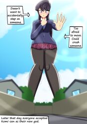 big_breasts black_eyes black_fur breasts female giantess justdrawingjake komi-san_wa_komyushou_desu komi_shouko macro tagme