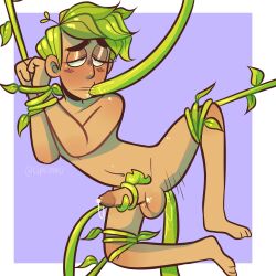 1boy anal anal_sex blush brown_eyes cookie_run cupidmau green_hair green_tentacles herb_cookie leaf leaf_hair looking_up male_focus male_only plant plant_tentacle plant_tentacles precum precum_drip precum_on_penis pubes pubic_hair pubic_tuft short_hair spread_legs spreading_legs tan tan_skin tanned tanned_male tanned_skin tentacle tentacle_grab tentacle_in_mouth tentacle_on_male tentacle_penetration tentacle_sex tentacles_around_arms tentacles_around_wrists tentacles_on_male twink vines wrists_bound wrists_restrained wrists_tied