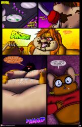 2019 absurd_res anal_beads anthro apricot_(viroveteruscy) belly big_belly big_breasts blush bodily_fluids breasts breath buckteeth burping clothing comic douglas_buttons duo english_text expansion eyewear female force_feeding forced genital_fluids glasses glowing glowing_eyes hi_res huge_breasts hyper hyper_belly lagomorph male mammal morbidly_obese morbidly_obese_anthro morbidly_obese_female nipples nude obese obese_anthro obese_female open_mouth overweight overweight_anthro overweight_female panting pika plate pussy_juice red_eyes rodent sciurid sex_toy stuffing sweater teeth text tongue tongue_out topwear tree_squirrel tube viroveteruscy warning_cream_filled weight_gain