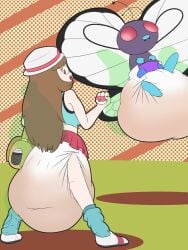 1girls butterfree diaper green_(pokemon) half-awake-jake messing messy_diaper peeing peeing_self pokemon scat soiling wetting