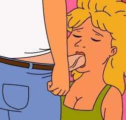 animated blonde_hair closed_eyes fellatio female hank_hill king_of_the_hill luanne_platter niece oral partially_clothed penis sucking_penis uncle veiny_penis