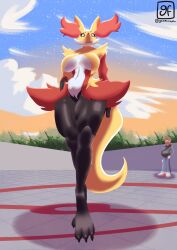 big_breasts breasts delphox female furry gamesfan pokémon_(species) pokemon tagme