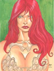 1girls chris_foulkes curvaceous curvy curvy_body curvy_female curvy_figure female female female_only hourglass_figure light-skinned_female light_skin red_hair red_hair red_sonja red_sonja_(comics) solo solo_female tagme voluptuous