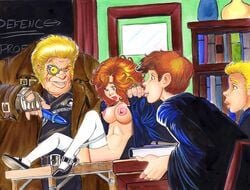 1girls 3boys alastor_moody audience barry_blair clothing demonstration dubious_consent erected_nipples female footwear forced harry_potter hermione_granger human imminent_penetration legwear nipples nude outerwear pale_skin panties_down public red_hair teacher teacher_and_student thighhighs