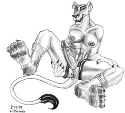 2009 anthro disney furry kharnak monochrome nipples pussy strap-on tagme the_lion_king zira