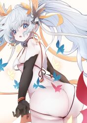 :o ass_focus blush curvy from_behind huge_ass looking_back medium_breasts open_mouth removing_thong surprised tama_(wixoss) thick_ass thick_thighs thong undressing voluptuous wide_hips wixoss