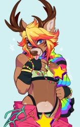 1dickgirl 1furry 1futa ambiguous_gender anthro anthro_deer anthro_only antlers censored censored_genitalia deer deer_humanoid dickgirl dickgirl_only furry furry_deer furry_only futa_only futanari grapeyguts halley_labs humanoid humanoid_only intersex intersex_only lapfox_trax looking_at_viewer nitro_(character) nitro_(lapfox_trax) non-binary non-human non-human_only non_binary nonbinary nonbinary_(lore) piercing sticking_out_tongue suggestive tongue_piercing watermark