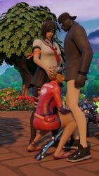 1boy 2girls animated aroused blowjob fortnite outdoor_sex outdoors outside public sunstrider_(fortnite) tsuki_(fortnite) voyeur voyeurism vulcanx