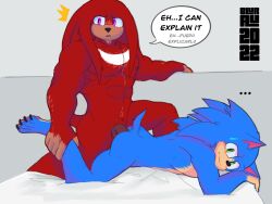 abs anal anal_sex anthro ass biceps blue_body blue_fur blue_hair blue_hair_bottom blurau brutalhero caught digital_media_(artwork) domination duo echidna english_text erection eulipotyphlan fur furry furry_only gay genitals green_eyes hair hedgehog hi_res knuckles_the_echidna light_hair_on_dark_hair male male/male male_only male_penetrated male_penetrating male_penetrating_male mammal monotreme muscular muscular_male nipples nude paramount_pictures penetration penis pink_eyes red_body red_fur red_hair red_hair_on_blue_hair red_hair_top sega sex simple_background sonic_(series) sonic_the_hedgehog sonic_the_hedgehog_(film) sonic_the_hedgehog_(series) sonknux spanish_text text video_games