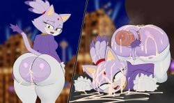 2026 absurd_res animal_genitalia animal_penis anthro anthro_on_feral ass big_ass big_butt blaze_the_cat blush bodily_fluids breasts clothed clothing cum cum_inside cum_on_butt cum_on_face domestic_cat duo equine_genitalia equine_penis felid feline felis female feral fur g3mma genital_fluids genitals hi_res hot_dogging huge_butt looking_at_viewer looking_back looking_back_at_viewer male male/female mammal penis purple_body purple_fur sega sex sonic_(series) sonic_the_hedgehog_(series) torn_clothing white_body white_fur zoophilia