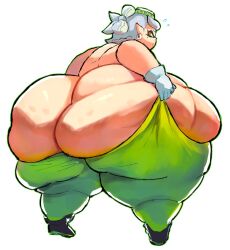 1girls ass back_view bbw big_ass bubble_butt dreaminerryday fapolantern fat fat_ass female huge_ass inkling marie_(splatoon) massive_ass obese overweight splatoon thick_thighs thighs thunder_thighs white_hair