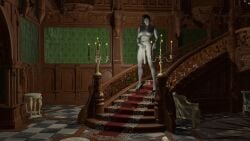 3d alcina_dimitrescu candlelight functionally_nude futanari gearslad7 high_heels long_penis looking_at_viewer pointing_down resident_evil resident_evil_8:_village solo solo_futa