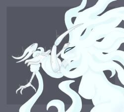 2girls big_breasts blue_eyes breasts bug bug_girl dryya_(hollow_knight) hollow_knight hollow_knight:_silksong hollow_knight_(franchise) large_breasts lesbian_sex penetration plant plant_girl pussy shaking team_cherry tentacle tentacle_penetration tentacle_sex tentacles white_body white_lady_(hollow_knight) yuri