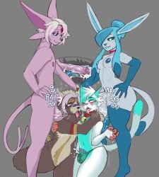 1ambiguous 1futa 2024 2boys ambiguous_gender animal_ears animal_tail anthro areolae balls bandaid bandaid_on_nose bell_collar big_balls big_penis black_nose blue_hair blue_sclera blue_skin breasts brown_fur choker clariarikari color cum cum_in_ear cumming_in_ear cumming_through_clothing ear_penetration eeveelution ejaculation erection espeon eyes_rolling_back facial_markings femboy forehead_jewel furrification furry futanari generation_2_pokemon generation_4_pokemon glaceon glazed_(character) green_fur hair_covering_eye heart_nose huge_cock hung_femboy hung_trap internal_view kari_(clariarikari) looking_down_at_partner male nintendo nipples one_eye_closed open_mouth orgasm original_characters panty_bulge penis penis_bulge pink_fur pink_nose pokemon pokemon_(species) small_balls tail tiny_balls tiny_penis tongue_out two-tone_fur veiny_penis white_eyes white_fur white_hair