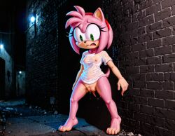 1girls 4_toes ai_generated amy_rose animal anthro barefoot big_ass blush bodily_fluids bottomless bottomless_female breasts clothing_removal confused dark_alley detailed_genitalia distress drawn_style drool ear embarrassed eulipotyphlan explicit eyelashes fear female female_focus female_only forced genitals green_eyes hairband harassment hedgehog hedgehog_girl helpless humiliation industrial_design intricate_details juicy_pussy light_skin mammal mobian_(species) mobian_hedgehog naked_female nipples nipples_visible_through_clothing non-consensual nude panic partially_clothed pink_fur pink_hair professional_artwork pussy red_hairband reluctance sagging_pussy scared sega shy solo solo_female solo_focus sonic_(series) sonic_the_hedgehog_(series) spread_legs sweat tail tears thick_thighs thighhighs translucent_clothing translucent_shirt two-tone_fur vibrant_colors video_games vulnerable wet_clothing white_shirt