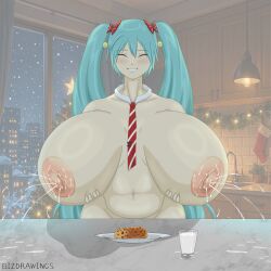 hatsune miku from christmas by bizdrawings