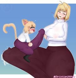 2futas 2girls arcueid_brunestud big_ass big_penis blush breasts breasts_bigger_than_head cat_girl christian2005am dick dual_persona furry furry_female futa_only futanari horny melty_blood_arcueid_figure_(meme) neco-arc nipple_bulge nipples nipples_visible_through_clothing riding riding_dildo shortstack size_difference skirt_lift small_breasts small_girl smile thick thick_ass thick_thighs thighs tsukihime type-moon