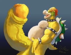 anthro belly big_belly big_penis bowser erection genitals huge_cock hyper hyper_genitalia hyper_penis koopa male male_only mario_(series) muscular muscular_male nintendo overweight overweight_male penis reptile scalie shell solo spikes strongfat turtle video_games wolfsecret