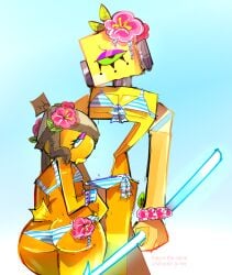 ass ass_facing_viewer basslapping beach big_ass bikini crossover die_of_death die_of_death_(roblox) eyeshadow feminine_male fishstick_(fortnite) flat_chest fortnite fortnite:_battle_royale harken_(die_of_death) height_difference hibiscus looking_at_viewer matching_underwear roblox roblox_game shortstack string_bikini tagme twink weird_body