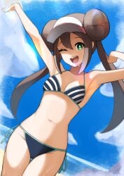 beach bikini pokemon pokemon_bw2 pyonsan rosa_(pokemon) tagme