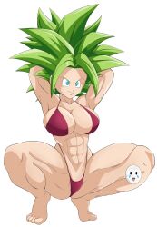 1girls abs barefoot big_breasts blue_eyes breasts caisama dragon_ball dragon_ball_super female female_only fusion green_hair huge_breasts kefla legendary_super_saiyan muscle muscle_tone muscular muscular_female saiyan shounen_jump six_pack solo solo_female spiky_hair string_bikini super_saiyan super_saiyan_2 thick_thighs thong_bikini thunder_thighs transparent_background wide_hips