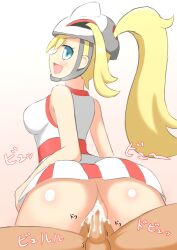 1boy 1girls blonde blonde_hair blue_eyes censored cock_in_pussy cowgirl_position cum cum_in_pussy cum_inside cumming game_freak girl_on_top gym_leader hetero hiroki_(eurbcd743) human_only korrina_(pokemon) long_blonde_hair long_hair looking_at_another looking_at_viewer looking_back looking_back_at_another looking_back_at_viewer male/female mouth_open nintendo on_top open_mouth penis penis_in_pussy penis_in_vagina pokemon pokemon_xy ponytail riding riding_penis sex smile smiling straight vaginal vaginal_penetration vaginal_sex