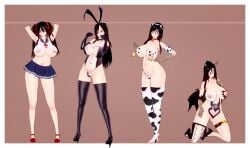 1girls 2022 3d abceefg abstract_background areola_slip armpits arms_up ass_visible_through_thighs big_breasts black_gloves black_hair black_thighhighs blue_skirt blush bowtie breasts bunny_ears bunnysuit choker claws cleavage clothed collar covered_pussy cow_bikini cow_ears cow_horns cow_print cow_print_thighhighs cowbell creepypasta cute dark_hair eye_bags eyes_visible_through_hair female fishnets functionally_nude gloves glowing_tattoo hair_ribbon hand_on_hip hand_on_thigh hands_behind_head heart-shaped_pupils high_heels horns huge_breasts koikatsu legband leotard lineup long_gloves long_hair looking_at_viewer membranous_wings momo_(creepypasta) multiple_images nervous nightmare_waifu nipple_piercing nipple_rings nipples nipples_visible_through_clothing on_knees pierced_nipples pierced_through_clothes pleated_skirt ponytail posing pubic_tattoo pussy red_shoes sailor_collar school school_uniform see-through serafuku shirt short_skirt shy shy_smile skimpy_bikini skimpy_clothes skindentation skirt slightly_chubby smile solo solo_female stiletto_heels succubus tagme tail thighhighs thong transparent_bunnysuit twintails underboob white_shirt wings