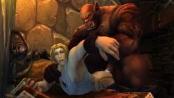 2boys anal anal_penetration anal_sex anduin_wrynn cumming_from_anal_sex erection garrosh_hellscream gay jockstrap male_focus male_only muscles muscular muscular_male sonpih warcraft world_of_warcraft yaoi