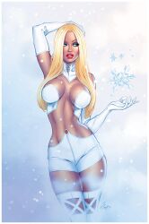 1girls blonde_hair blue_eyes elias_chatzoudis emma_frost female female_only lipstick makeup marvel marvel_comics red_lipstick white_queen x-men