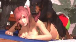 1animal 1girls 2boys 3d ambiguous_penetration ambrosine92 animated areola_slip areolae big_ass big_breasts big_penis bikini bikini_aside breasts canine dead_or_alive doberman dobermann dog eyepatch_bikini female feral_on_female honoka_(doa) large_breasts literal_dog lying lying_on_stomach nipple_slip pink_eyes pink_hair side_ponytail sound tagme video zoophilia