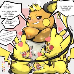 absurd_res animal_genitalia ball_lick balls big_dom_small_sub bodily_fluids dominant dripping dsub9 erection feral genitals group hi_res king larger_male licking licking_body male male/male nintendo oral penile penis penis_lick penis_sniffing pikachu pokémon_(species) pokemon pokemon_(species) raichu royalty saliva saliva_drip saliva_on_body saliva_on_penis saliva_on_tongue sex sheath size_difference smaller_male sniffing text tongue tongue_out video_games