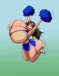 1girls ass ass_bigger_than_head big_breasts breasts_bigger_than_head breasts_bigger_than_torso bursting_breasts cheerleader cleavage_overflow enormous_ass enormous_breasts fat_ass gigantic_ass gigantic_breasts huge_ass huge_breasts hyper hyper_ass hyper_breasts jump jumping long_hair looking_at_viewer massive_ass massive_breasts overflowing_breasts spiralingstaircase tagme thick_thighs wide_hips