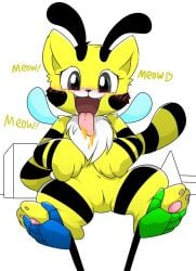 cat-bee_(poppy_playtime) catbee_(poppyplaytime) duo english_text female genitals naka_(artist) nakachidragon poppy_playtime pussy text yellow_body