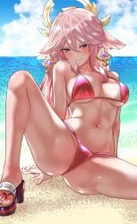 yae miko from genshin impact by uenoryoma