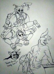 2boys animatronic ass ass_up dick erection fangs five_nights_at_freddy's five_nights_at_freddy's_3 fnaf furry gay licking looking_at_another looking_back male male/male male_only monochrome penis rabbit rimjob rimming robot saliva sex springtrap springtrap_(fnaf) tongue