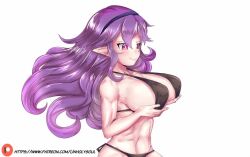 armor_knight_(disgaea) bikini bikini_bottom breasts disgaea disgaea_d2 holding_breast large_breasts nippon_ichi_software skimpy_bikini unholysoul