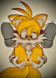 ass autofellatio blowjob clothing cub exposed_torso footwear fur gloves handwear hi_res humanoid male male_only max_ice orange_body orange_fur sega self_blowjob shoes solo sonic_(series) sonic_the_hedgehog_(series) sucking sucking_own_penis sucking_penis tails white_body white_fur young