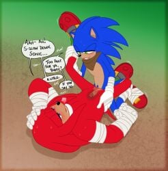 anthro anthro_only armwear cuntboy cuntboy/male exposed_torso footwear handwear intersex intersex/male knuckles_the_echidna male male_only muscular neckwear no_humans penis pussy sonic_(series) sonic_boom sonic_the_hedgehog sonknux x-ray yaoi