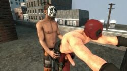 2boys 3d abs against_wall anal_penetration anal_sex animated balls_out borderlands brown_hair circumcised city_background crossover deadpool erect_nipples erect_while_penetrated erection from_behind gay gloves hands_on_hips human human_only light-skinned_male light_skin male male_only male_penetrated marvel marvel_comics masked_male mp4 multiple_males multiple_penises pecs penis_out penis_size_difference psycho_(borderlands) public_topless rooftop_sex shirtless short_penis shorter_than_30_seconds sound source_filmmaker swinging_penis thin_penis thrusting_into_ass topless uncensored video wade_wilson yaoi yawdeleyo