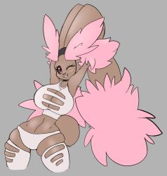 big_breasts bunny bunny_ear bunny_ears bunny_girl bunny_tail bunnygirl cute fur game_freak lopunny nintendo pink_fur pokémon_(species) pokemon pokemon_(species) pokemon_dppt solraticart thong