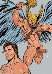 1boy abs carter_hall dc dc_comics hawkman helmet mace male male_focus male_only muscles muscular muscular_male phausto wings