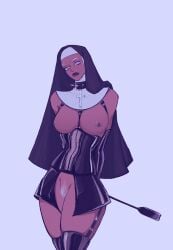 1girls breasts corset cross dark-skinned_female dark_skin enrico_pucci female female_only human jojo's_bizarre_adventure nipple_piercing nun rule_63 shounen_jump solo sssssss20350078 stone_ocean villainess