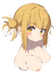 1girl 1girls areolae blonde_hair blush breasts bust female himiko_toga my_hero_academia naked naked_female nude nude_female rasusurasu solo solo_female toga_himiko yellow_eyes