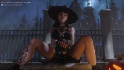 fortnite goth goth_girl phaedra_(fortnite) silver2299 witch_hat