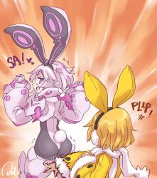 ass astjiete bunny_ears bunny_girl bunny_tail bunnysuit disgaea disgaea_5 disgaea_rpg nippon_ichi_software spanking spanking_ass usalia_(disgaea) white_rabbit_salia