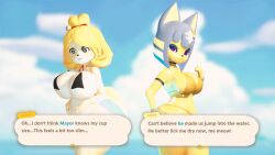 3d 3d_(artwork) 3d_model animal_crossing animal_crossing_new_horizons animal_crossing_new_leaf ankha ankha_(animal_crossing) ankha_(hazeker) beach big_ass big_breasts big_butt bikini doubutsu_no_mori furry furry_only furry_tail hazeker highwizard isabelle_(animal_crossing) isabelle_(highwizard) nairu_(doubutsu_no_mori) nintendo rekki tight_clothing tight_fit time_stop year_request